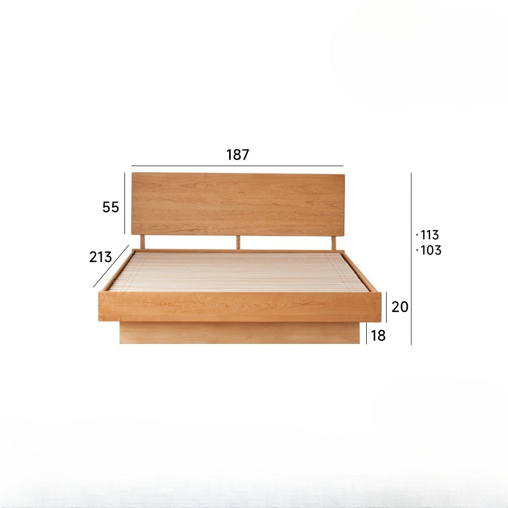 Cherry Wood Storage Bed Frame