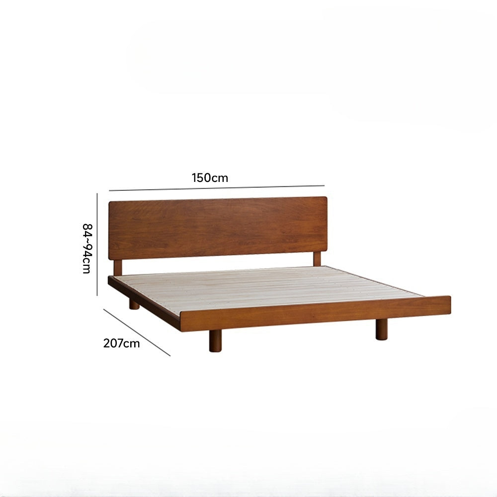 Compact Oak Wood Bed Frame