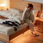 Cherry Wood Storage Bed Frame