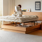 Cherry Wood Storage Bed Frame