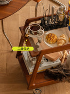 Compact Walnut Mobile Cart