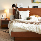 Natural Wood Storage Bed