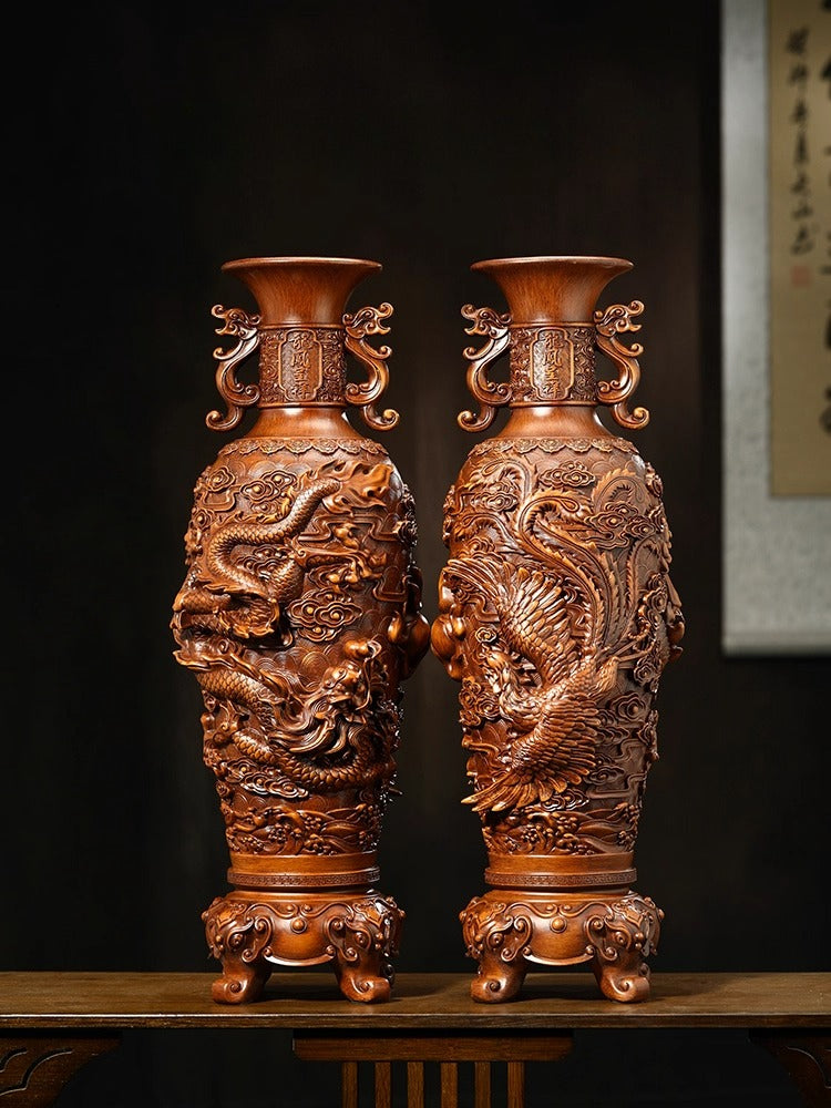 Longfeng Chengxiang Vase Pair