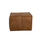 Yellow Embossed Leather Stool Ottomans