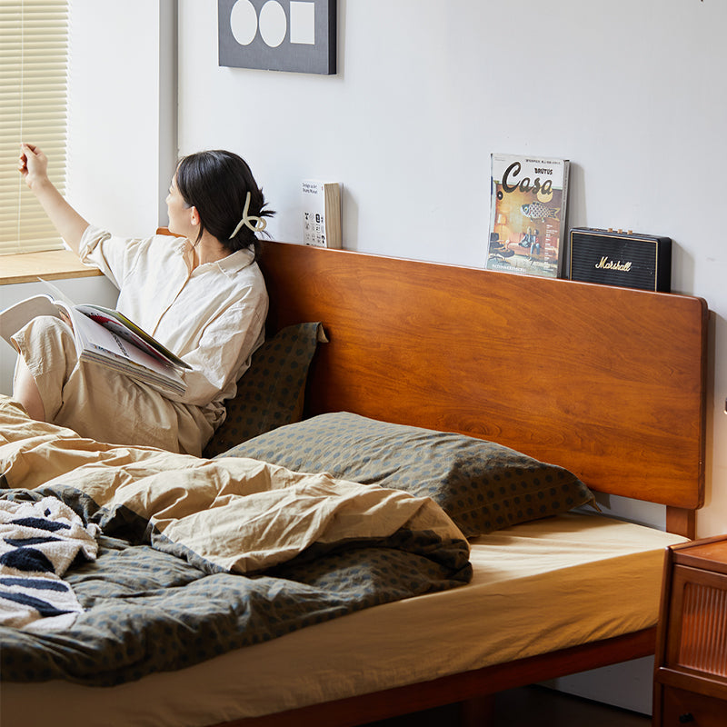 Compact Oak Wood Bed Frame