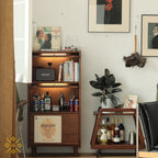 Compact Walnut Mobile Cart