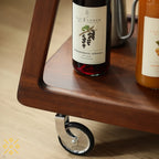 Compact Walnut Mobile Cart