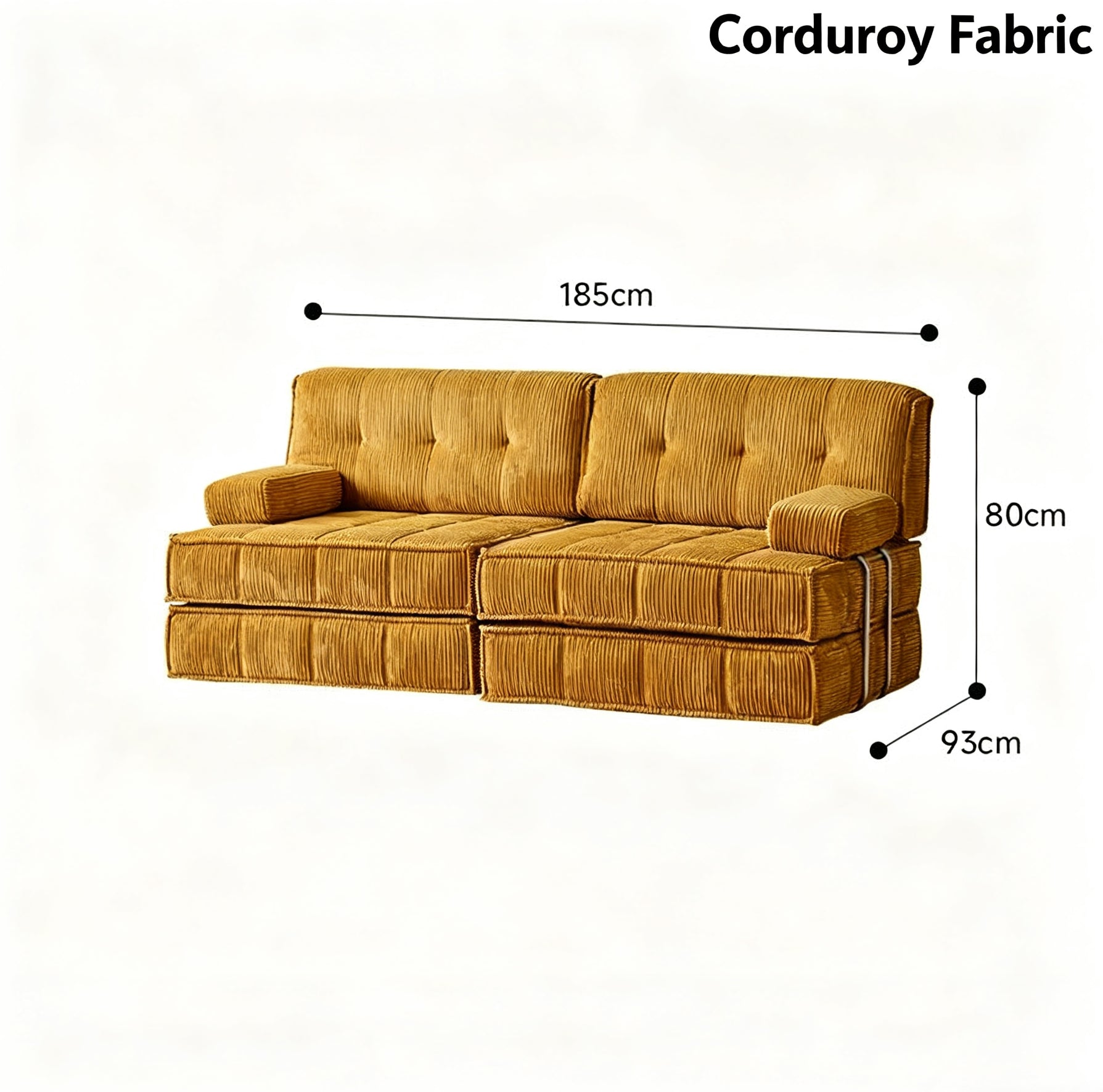 Retro Mustard Yellow Velvet Sofa