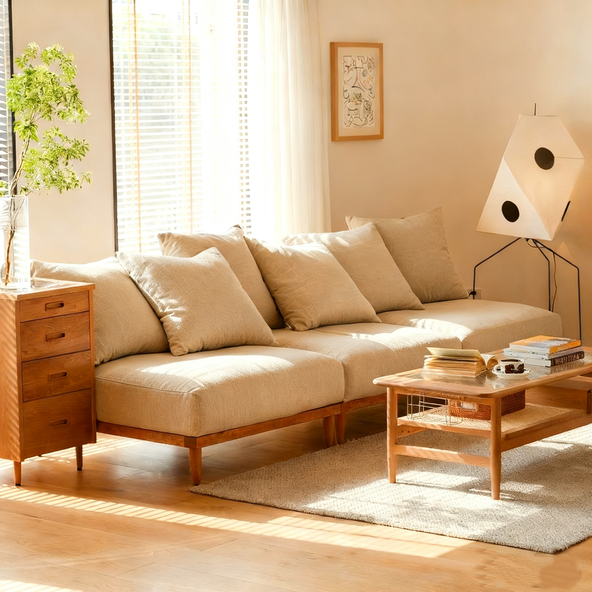 Modular lattice frame sofa