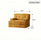 Retro Mustard Yellow Velvet Sofa