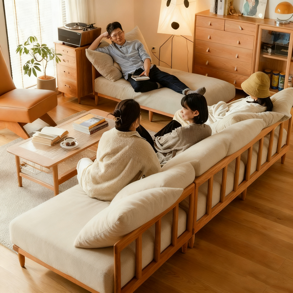 Modular lattice frame sofa