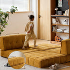 Retro Mustard Yellow Velvet Sofa