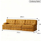 Retro Mustard Yellow Velvet Sofa