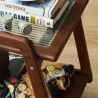 Compact Walnut Mobile Cart