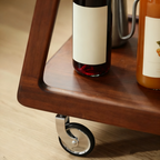 Compact Walnut Mobile Cart