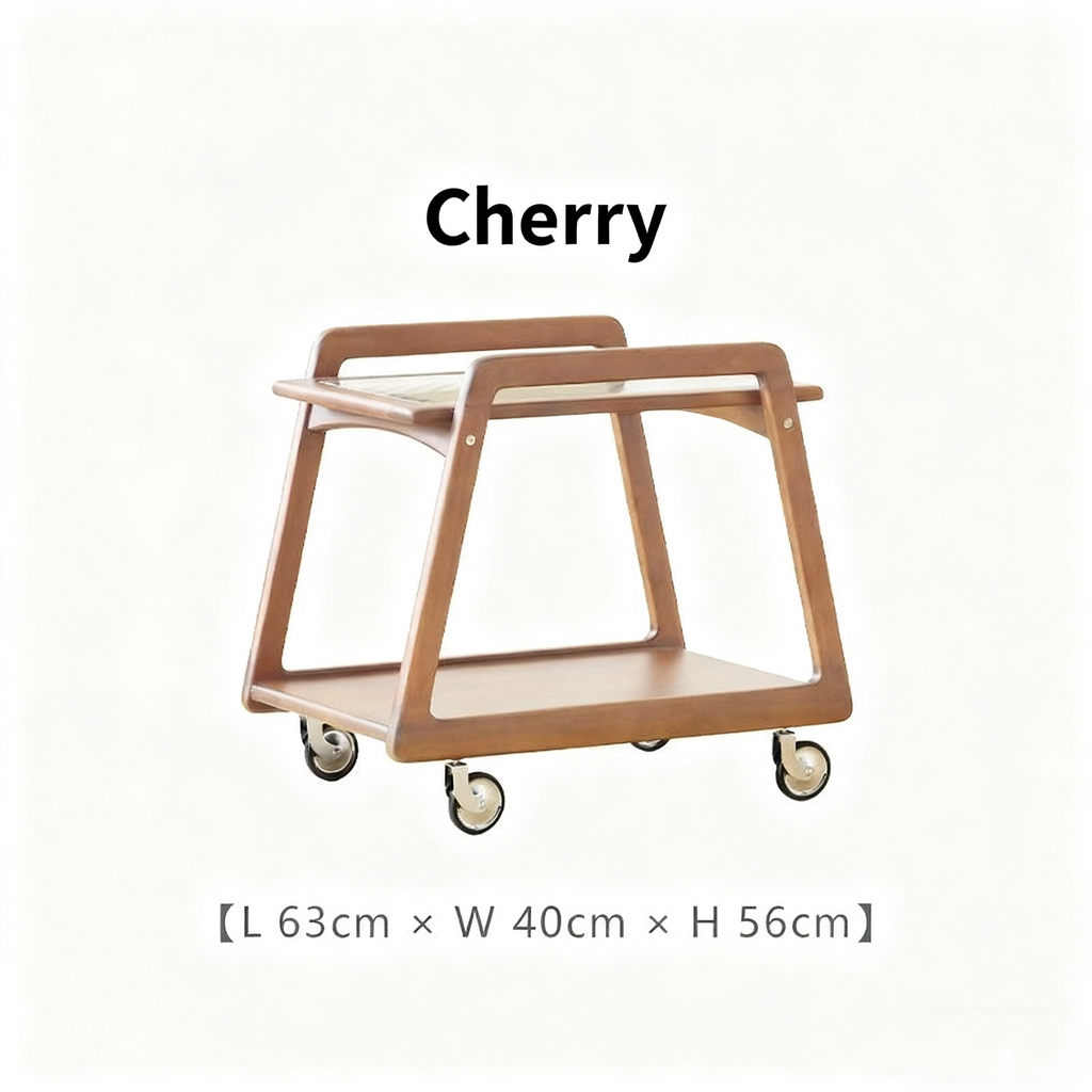 Compact Walnut Mobile Cart